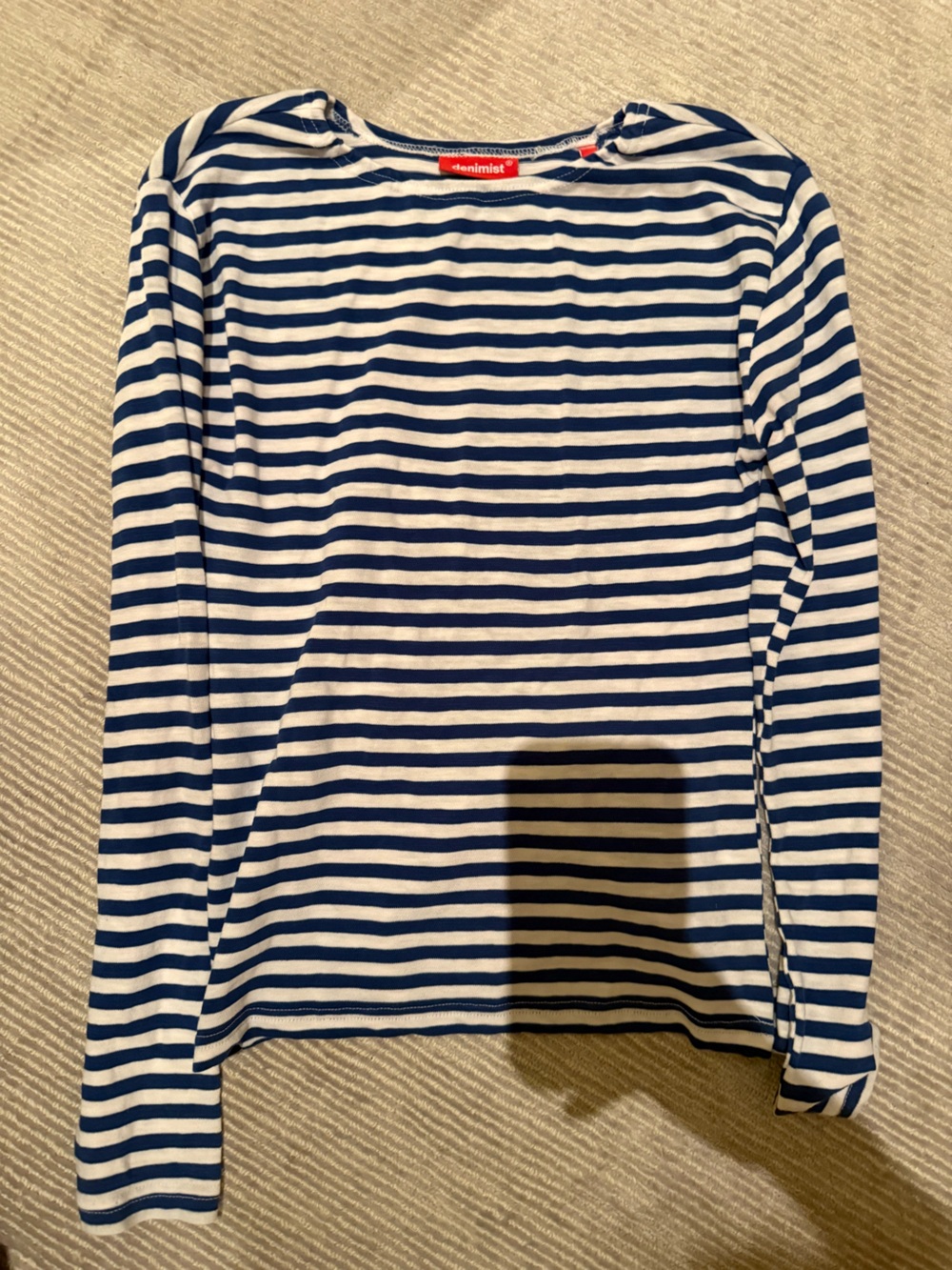 Navy and White Striped Long-Sleeve Tee